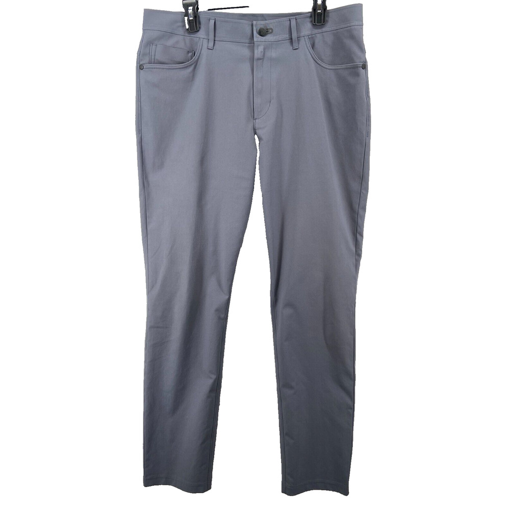 Public Rec Pants Mens 34x34 Gray Work Day Chino 5-Pocket Flat Front Straight Leg
